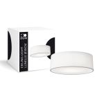D'Lite Ceiling Light Lunelle 30cm Textile White | Suitable for 2x E27 