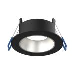 Noxion LED Spot Ares Deep ring Black - With Inner Ring Silver | Cutout 68mm - incl. GU10 Fitting