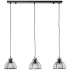 Brilliant Avia Pendant Metal Wood Black Wood | Suitable for 3x E27