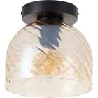 Brilliant Casto Ceiling Light Glass Metal Black Beige | 190mm - Suitable for 1x E27