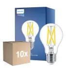 Multipack 10x Philips Master LED E27 Pear Filament Clear 7.2W 1055lm - 922-927 Dim To Warm | Best Colour Rendering - Dimmable - Replaces 75W