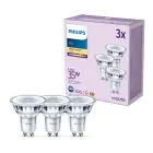 Multipack 3x Philips LED Spot GU10 PAR16 4W 255lm 36D - 827 Extra Warm White