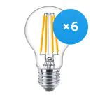 Multipack 6x Philips Corepro LED Bulb E27 Pear Clear 10.5W 1521lm - 827 Extra Warm White | Replaces 100W